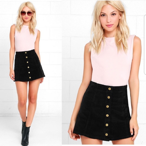 Lulus Dresses & Skirts - 🆕️ White Crow Black Corduroy Mini Skirt